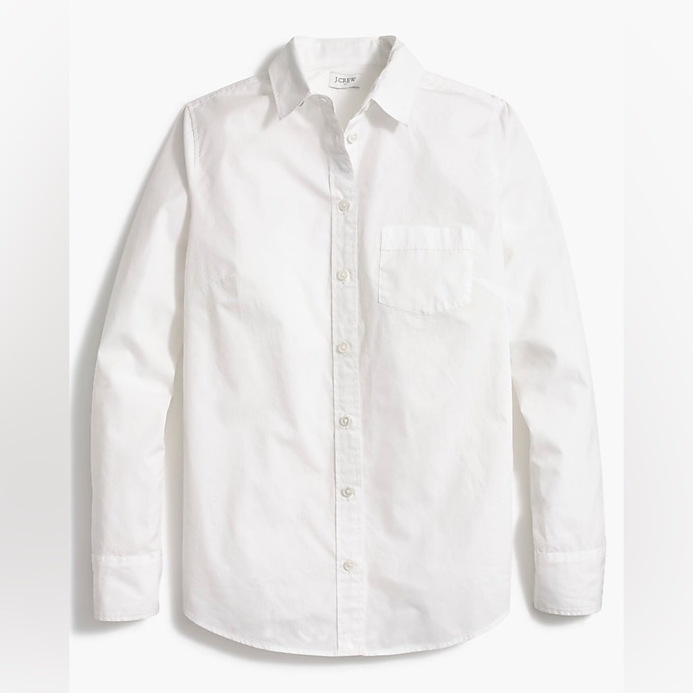 J. Crew Button Up Cotton Poplin Shirt Signature Fit White Size M, NWOT - Picture 4 of 7